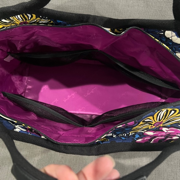 Vera Bradley Large Grand Traveler Bag Cotton Signature African Violet Floral - Picture 4 of 7